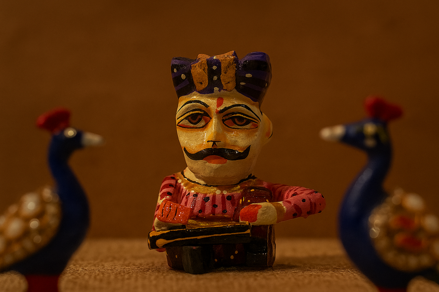 Handcrafted Rajasthani Wooden Musician Set β Colorful Folk Art Home Decor β Indian Cultural Figurines