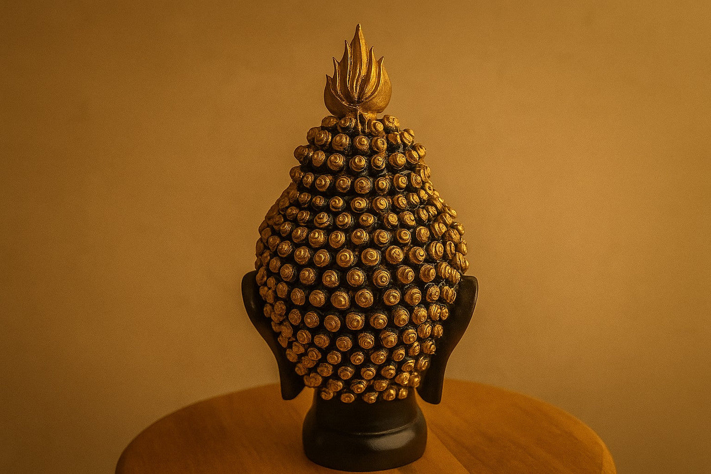 Handcrafted Resin Buddha Head Statue - Meditation Decor for Home Office Zen Garden - Bronze Finish Spiritual Figurine