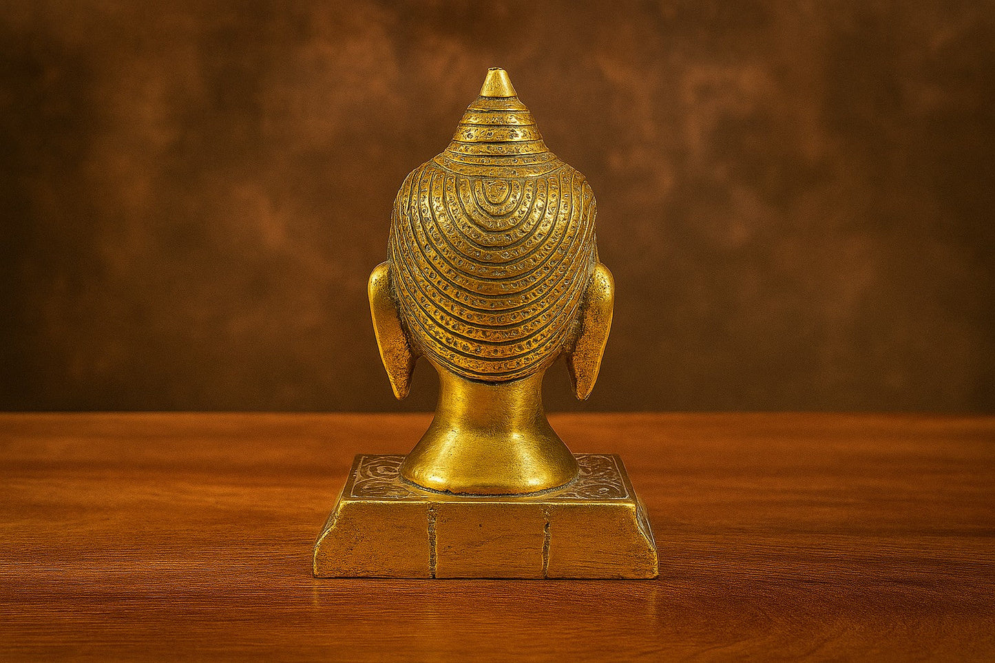 Handcrafted Brass Lord Buddha Head – Antique Finish Spiritual Idol for Meditation, Home Decor & Gifting