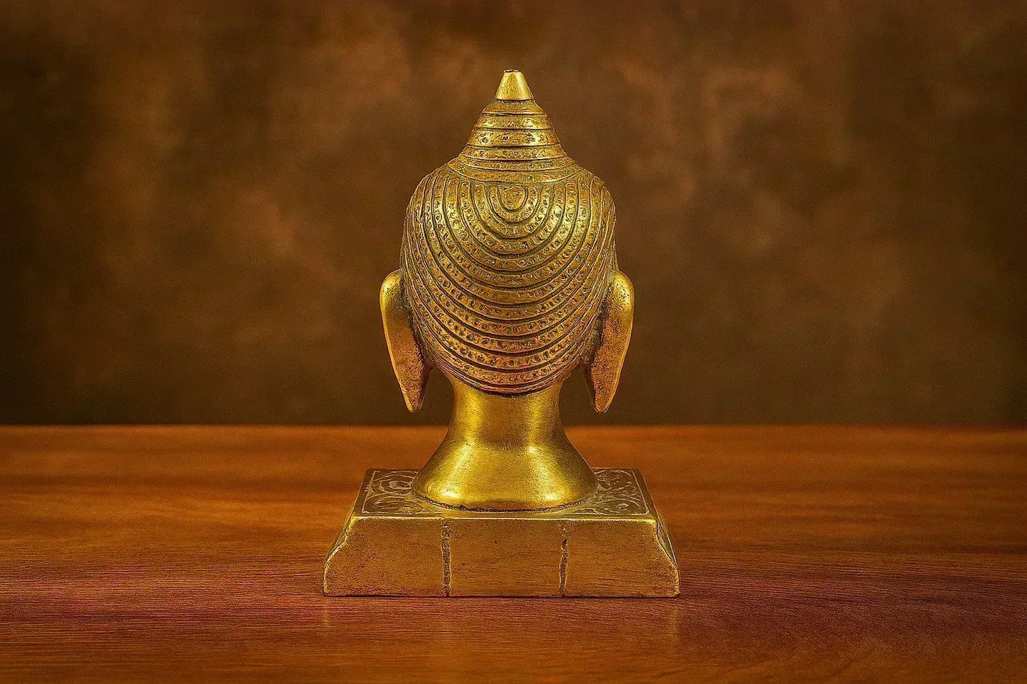 Handcrafted Brass Lord Buddha Head – Antique Finish Spiritual Idol for Meditation, Home Decor & Gifting