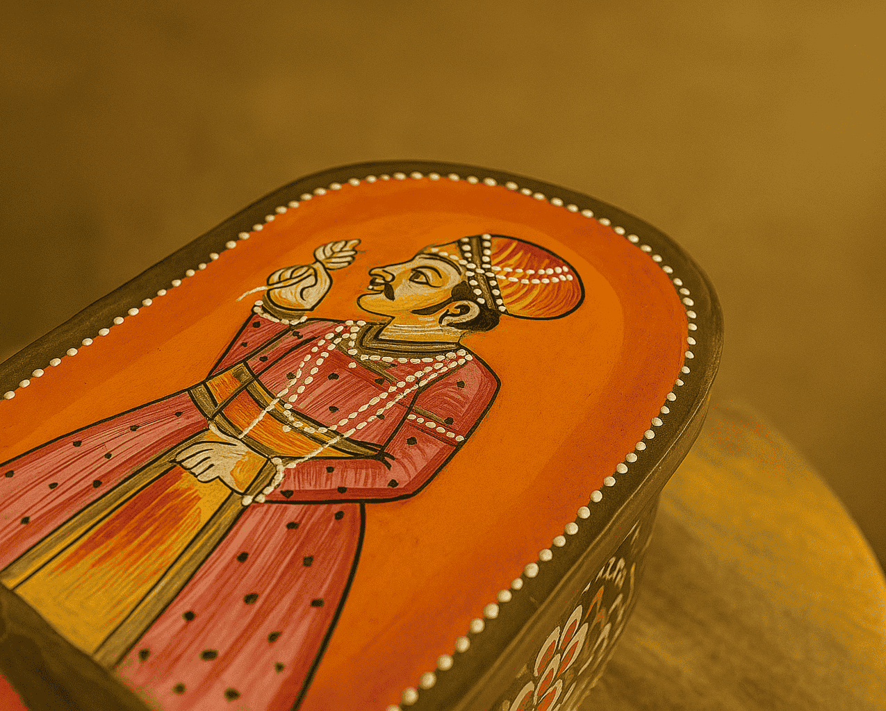 Handpainted Wooden Elephant Stool Indian Rajasthani Art – Decorative Mini Stand for Home & Gifts – Vibrant Folk Design Accent Furniture