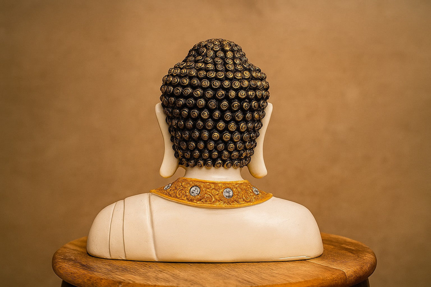 Handcrafted Resin Buddha Statue – Meditation Figurine with Ornate Crown | Spiritual Home Altar Decor