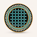 Handcrafted Luxury Turquoise Floral Grid Lippan Art (10-Inch MDF Base) – Premium Black & Gold Mud-Mirror Work Mandala