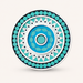 Handcrafted Coastal Sky Blue Mandala Lippan Art (6-Inch MDF Base) – Premium Turquoise Mud & Mirror Work Wall Hanging