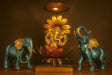 Handcrafted Ganesha Idol with LED Lotus Lamp & Elephant Set – Indian Home Altar Decor & Spiritual Gift