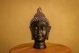 Handcrafted Resin Buddha Head Statue - Meditation Decor for Home Office Zen Garden - Bronze Finish Spiritual Figurine
