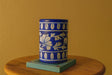 Hand-Painted Ceramic Tumbler – Indian Blue Pottery Drinkware for Tea & Coffee | Floral Design Pottery Glass