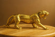 Solid Brass Tiger Figurine – Golden Roaring Big Cat Sculpture | Luxury Wildlife Decor & Statement Piece