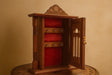 Handcrafted Wooden Key Holder Cabinet – Indian Temple Design Wall Organizer with Glass Door | Traditional Home Decor