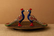Handcrafted Meenakari Peacock Showpiece Pair- Aluminium Figurine with Stone Work