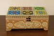 Hand-Painted Wooden Jewelry Box - Indian Folk Art & White Pigment Work