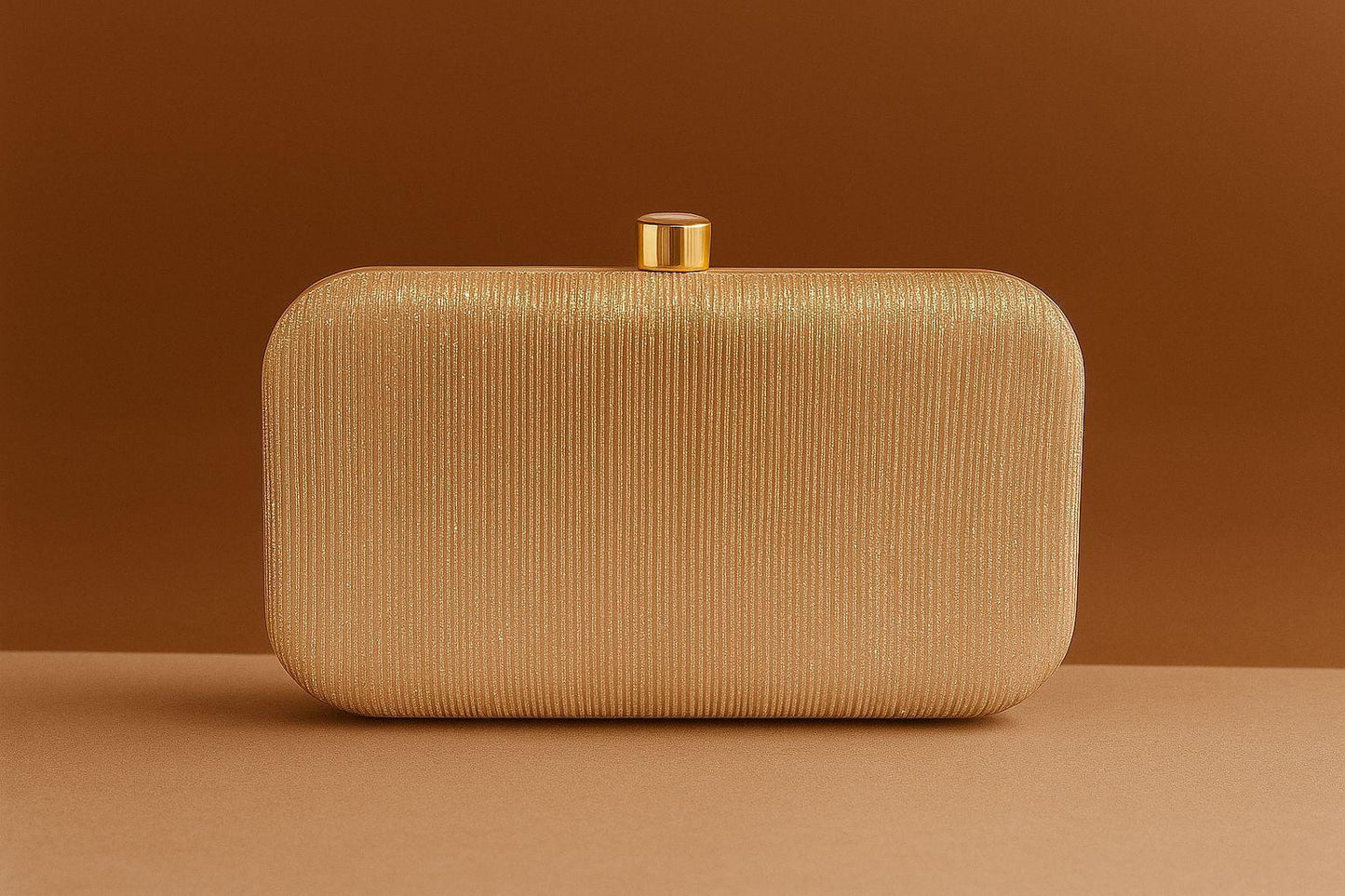 Luxury Shimmer Box Clutch - Hard Shell Evening Minaudière / Party Purse