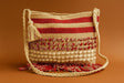 Handcrafted Boho Woven Sling Bag - Textured Crossbody with Braided Strap & Fringes