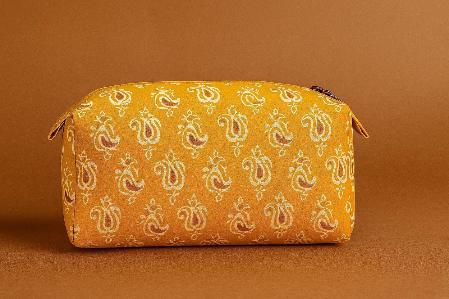 Handcrafted Indian Cotton Travel Pouch - Block Print & Ikat Cosmetic Bag / Utility Organizer