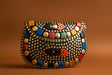 Handcrafted Mosaic Stone & Metal Studded Clutch - Geometric Evening Sling Bag