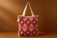 Handcrafted Tufted Cotton Tote Bag - Textured Boho Shoulder Bag with Tassels