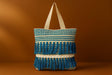Handcrafted Boho Jacquard Tote Bag - Geometric Woven Shoulder Bag with Tassels & Braided Detail