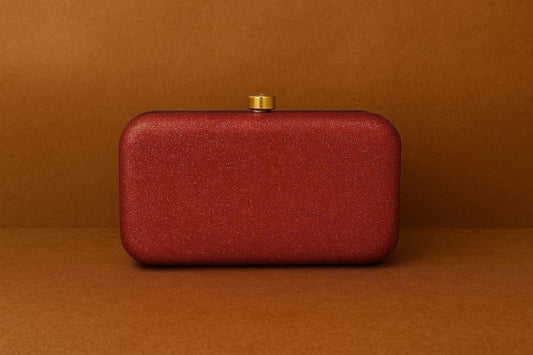 Luxury Shimmer Box Clutch - Hard Shell Evening Minaudière / Party Purse